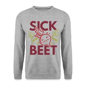 Vegan Sick Of Beet - Unisex Sweatshirt - salt & pepper - Front - Alina (178cm) & Michal (187cm)