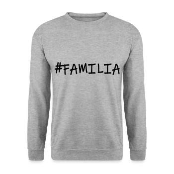 #Familie - Unisex Pullover - Weißgrau meliert - Vorne - Alina (178cm) & Michal (187cm)