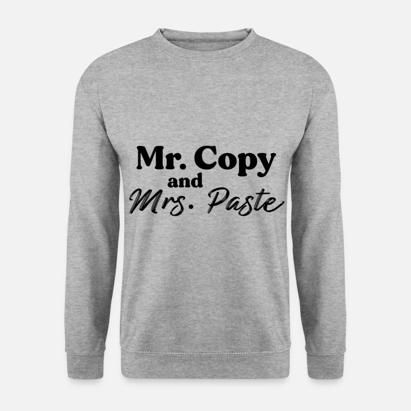 Mr. Copy and Mrs. Paste - Unisex Pullover - Weißgrau meliert