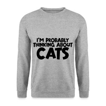 Je pense probablement aux chats - Sweat-shirt Unisexe - gris chiné - Devant - Alina (178cm) & Michal (187cm)