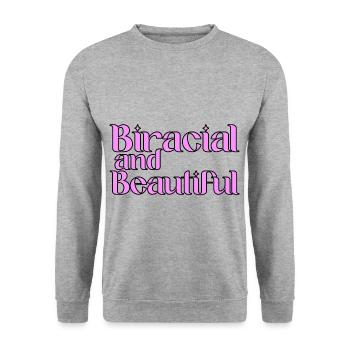 Biracial And Beautiful - Unisex Sweatshirt - salt & pepper - Front - Alina (178cm) & Michal (187cm)