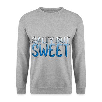 Salty But Sweet 10 - Unisex Pullover - Weißgrau meliert - Vorne - Alina (178cm) & Michal (187cm)