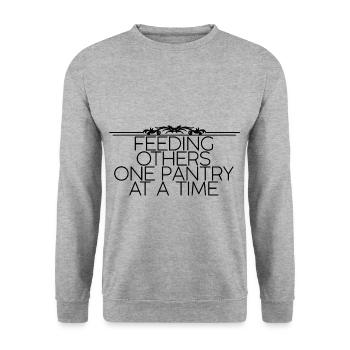 Feeding Others One Pantry At A Time 3 - Unisex Pullover - Weißgrau meliert - Vorne - Alina (178cm) & Michal (187cm)