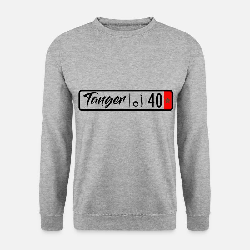Tanger Nummernschild - Unisex Pullover - Weißgrau meliert