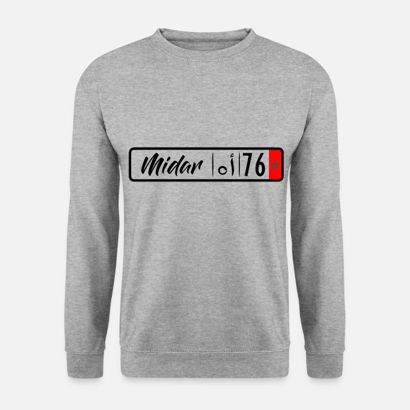 plaque d'immatriculation Midar 76 - Sweat-shirt Unisexe - gris chiné
