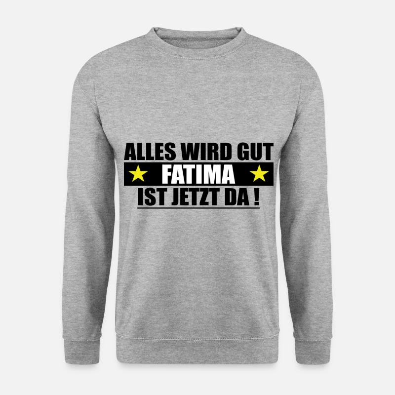 Fatima Name Vorname Geburtstag - Unisex Pullover - Weißgrau meliert