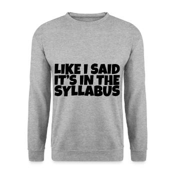 Like I Said It's In The Syllabus - Unisex Pullover - Weißgrau meliert - Vorne - Alina (178cm) & Michal (187cm)