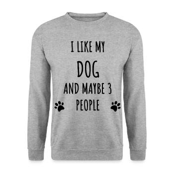 Chien - Sweat-shirt Unisexe - gris chiné - Devant - Alina (178cm) & Michal (187cm)