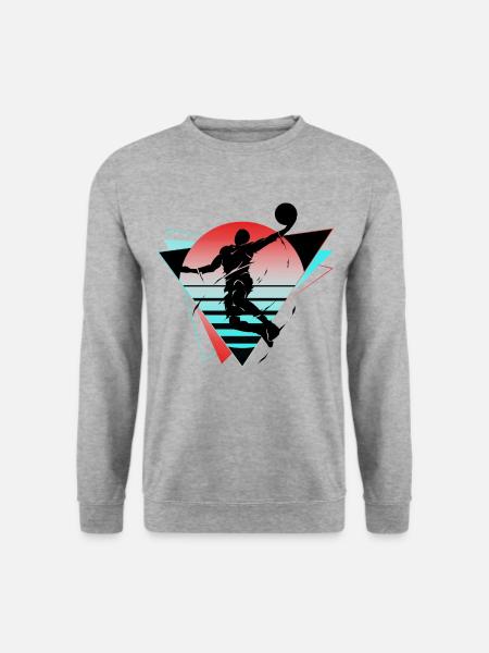 Basketball Basketballer Spieler Fan Neon Bunt - Unisex Pullover - Weißgrau meliert