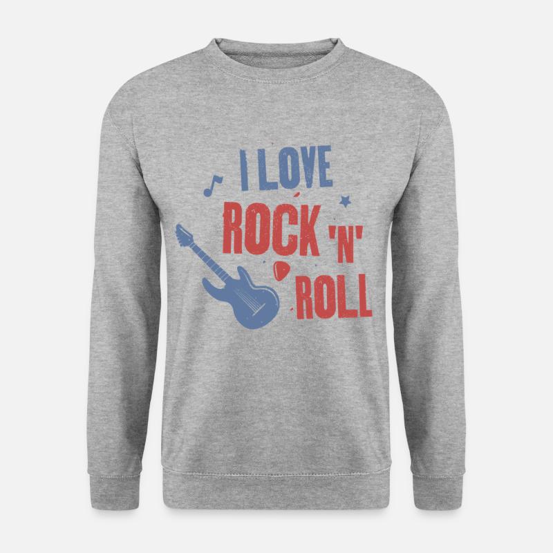 Ich liebe Rock'n'Roll - Unisex Pullover - Weißgrau meliert