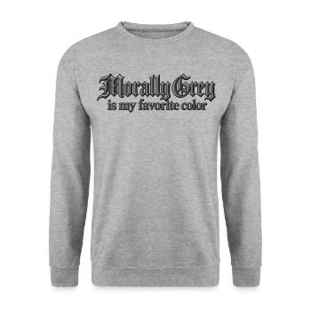 Morally Grey Is My Favorite Color - Unisex Pullover - Weißgrau meliert - Vorne - Alina (178cm) & Michal (187cm)