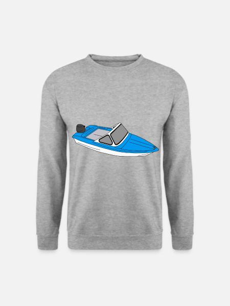 Boot DDR Comic Zeichnung Ostalgie Ossi Osten Ibis - Unisex Pullover - Weißgrau meliert