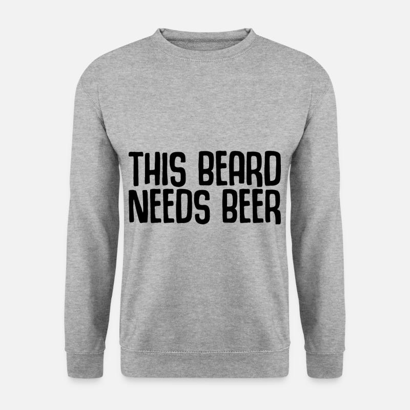 This Beard Needs Beer 2 - Unisex Pullover - Weißgrau meliert