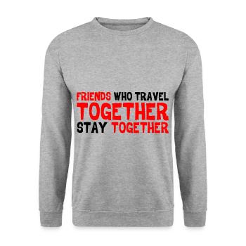 Friends Who Travel Together Stay Together 3 - Unisex Pullover - Weißgrau meliert - Vorne - Alina (178cm) & Michal (187cm)