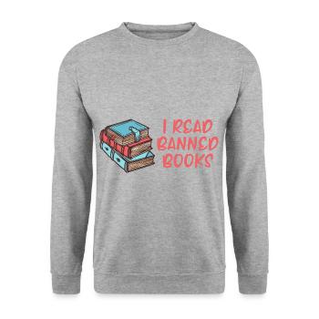 J’ai lu des livres interdits 36 - Sweat-shirt Unisexe - gris chiné - Devant - Alina (178cm) & Michal (187cm)