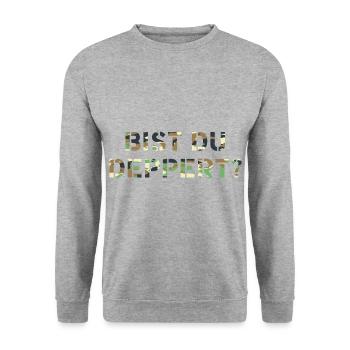 Bist du deppert? Österreich Österreichische - Unisex Pullover - Weißgrau meliert - Vorne - Alina (178cm) & Michal (187cm)