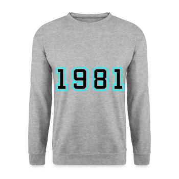 1981 Jahr Geburtstag - Unisex Pullover - Weißgrau meliert - Vorne - Alina (178cm) & Michal (187cm)