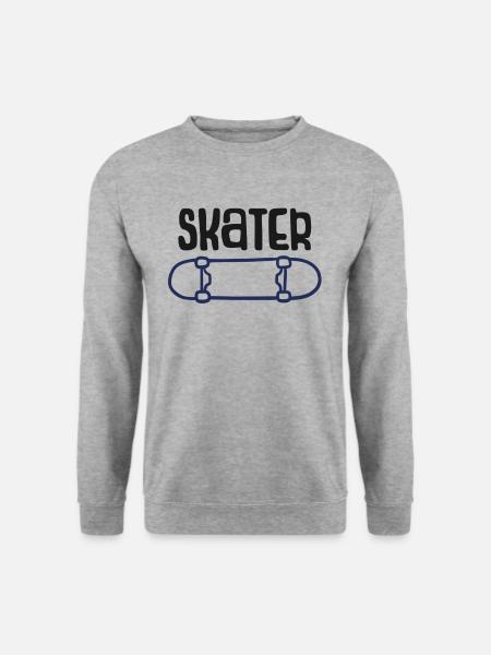 Skater Skateboard Halfpipe Board Sport Freestyle - Unisex Pullover - Weißgrau meliert