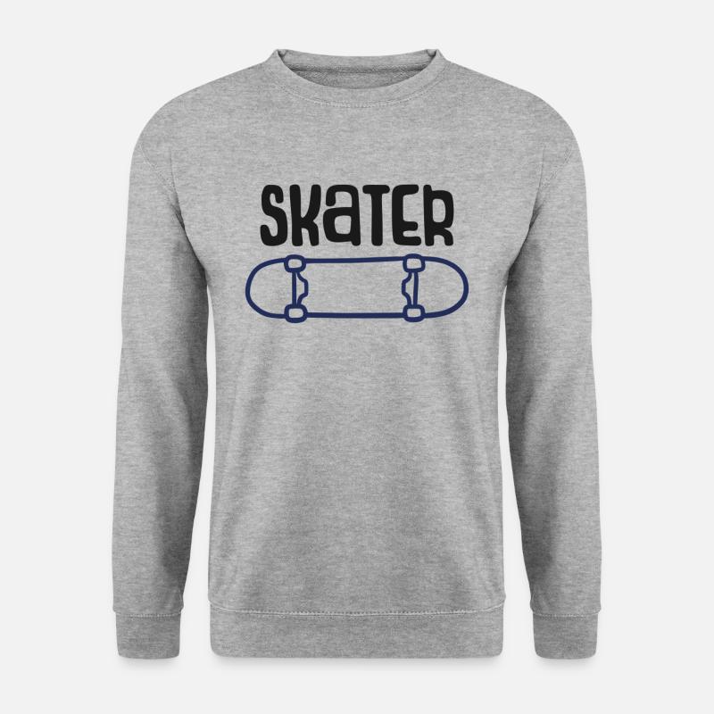 Skater Skateboard Halfpipe Board Sport Freestyle - Unisex Pullover - Weißgrau meliert