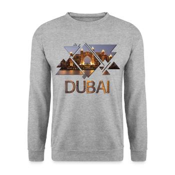 Dubai United Arab Emirates The Palm - Unisex Sweatshirt - salt & pepper - Front - Alina (178cm) & Michal (187cm)