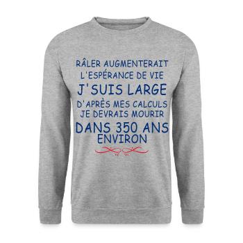 Râler Idée Cadeau Copine Râleuse - Sweat-shirt Unisexe - gris chiné - Devant - Alina (178cm) & Michal (187cm)