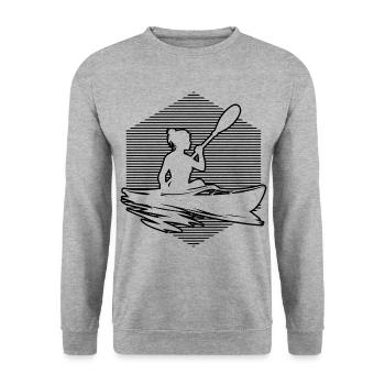 Kayak Kayak Women Kayaking Canoe Men - Unisex Sweatshirt - salt & pepper - Front - Alina (178cm) & Michal (187cm)