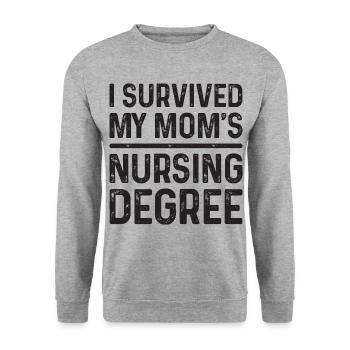 I graduated from nursing school - Unisex Sweatshirt - salt & pepper - Front - Alina (178cm) & Michal (187cm)