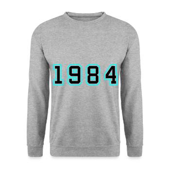 1984 Year Birthday - Unisex Sweatshirt - salt & pepper - Front - Alina (178cm) & Michal (187cm)