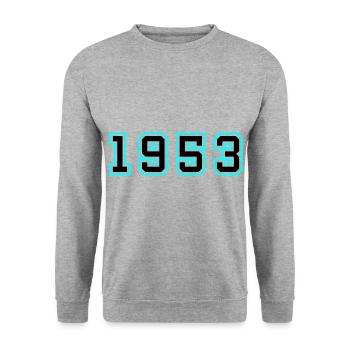 1953 Year Birthday - Unisex Sweatshirt - salt & pepper - Front - Alina (178cm) & Michal (187cm)