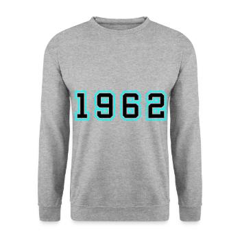 1962 Année Anniversaire - Sweat-shirt Unisexe - gris chiné - Devant - Alina (178cm) & Michal (187cm)