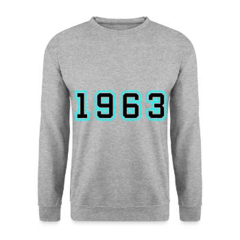 1963 Year Birthday - Unisex Sweatshirt - salt & pepper - Front - Alina (178cm) & Michal (187cm)