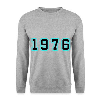 1976 Year Birthday - Unisex Sweatshirt - salt & pepper - Front - Alina (178cm) & Michal (187cm)