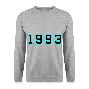 1993 Jahr Geburtstag - Unisex Pullover - Weißgrau meliert - Vorne - Alina (178cm) & Michal (187cm)