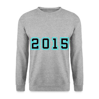 2015 Année Anniversaire - Sweat-shirt Unisexe - gris chiné - Devant - Alina (178cm) & Michal (187cm)