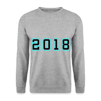 2018 Year Birthday - Unisex Sweatshirt - salt & pepper - Front - Alina (178cm) & Michal (187cm)