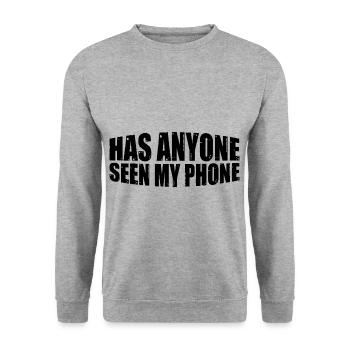 Has Anyone Seen My Phone 17 - Unisex Pullover - Weißgrau meliert - Vorne - Alina (178cm) & Michal (187cm)