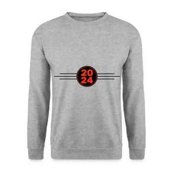 2024 Année du cœur - Sweat-shirt Unisexe - gris chiné - Devant - Alina (178cm) & Michal (187cm)