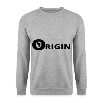 ORIGINE AFRIQUE - Sweat-shirt Unisexe - gris chiné - Devant - Alina (178cm) & Michal (187cm)