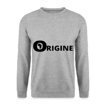 ORIGINE AFRIQUE - Sweat-shirt Unisexe - gris chiné - Devant - Alina (178cm) & Michal (187cm)