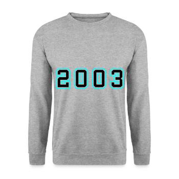 2003 Jahr Geburtstag - Unisex Pullover - Weißgrau meliert - Vorne - Alina (178cm) & Michal (187cm)