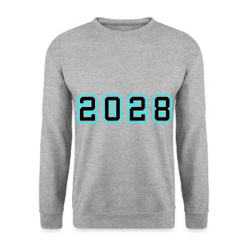 2028 Year Birthday - Unisex Sweatshirt - salt & pepper - Front - Alina (178cm) & Michal (187cm)