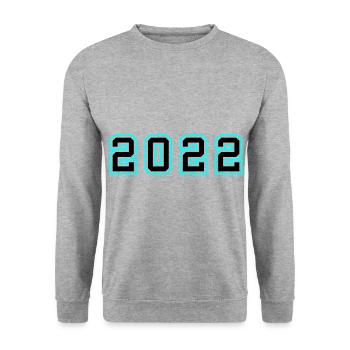 2022 Jahr Geburtstag - Unisex Pullover - Weißgrau meliert - Vorne - Alina (178cm) & Michal (187cm)