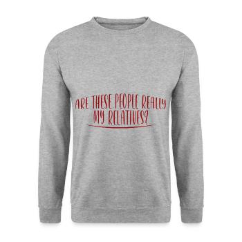 Are These People Really My Relatives 2 - Unisex Pullover - Weißgrau meliert - Vorne - Alina (178cm) & Michal (187cm)