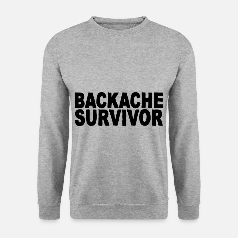 Backache Survivor - Unisex Pullover - Weißgrau meliert