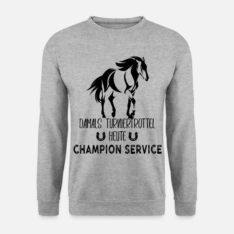 TT tt Reitersprueche Dressur Turniertrottel - Unisex Pullover - Weißgrau meliert