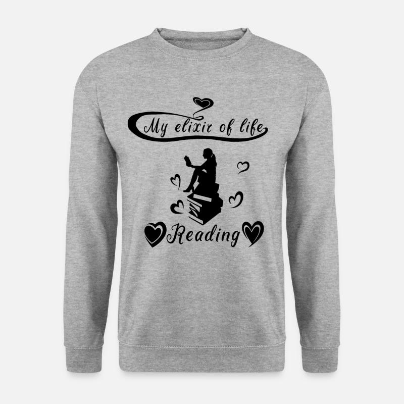 Lesen - Unisex Pullover - Weißgrau meliert