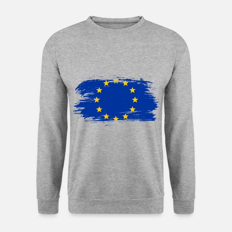Europa Flagge - Unisex Pullover - Weißgrau meliert