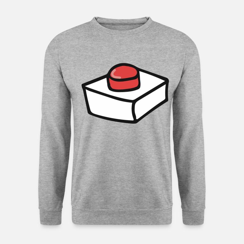 Knopf - Unisex Pullover - Weißgrau meliert