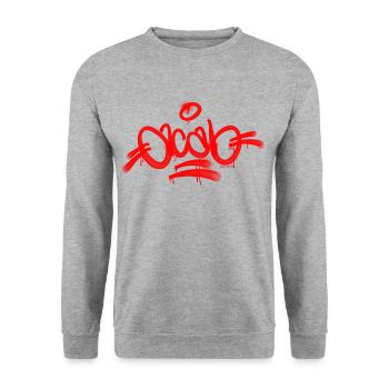Acab Graffiti Tag Rot - Unisex Pullover - Weißgrau meliert - Vorne - Alina (178cm) & Michal (187cm)