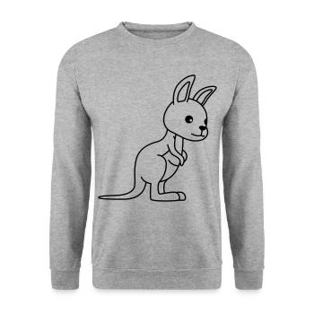 Kangaroo Comic - Unisex Sweatshirt - salt & pepper - Front - Alina (178cm) & Michal (187cm)
